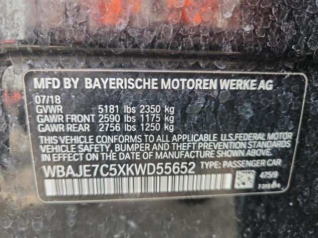 2019 BMW 540 XI WBAJE7C5XKWD55652
