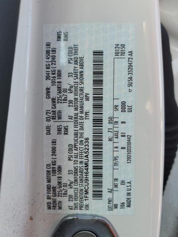 2021 FORD ESCAPE SEL - 1FMCU9H64MUA52336