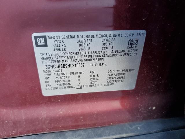 2017 CHEVROLET TRAX LS - 3GNCJKSB9HL216357