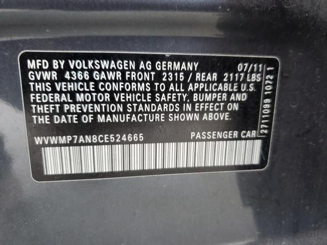 2012 VOLKSWAGEN CC SPORT #3223187823