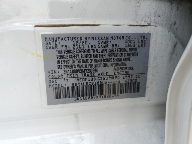 2021 NISSAN SENTRA SR - 3N1AB8DVXMY230694