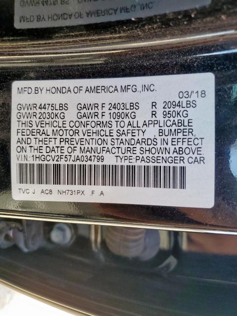 2018 HONDA ACCORD EXL 1HGCV2F57JA034799