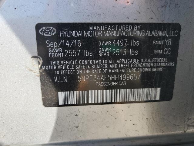 2017 HYUNDAI SONATA 5NPE34AF5HH499657