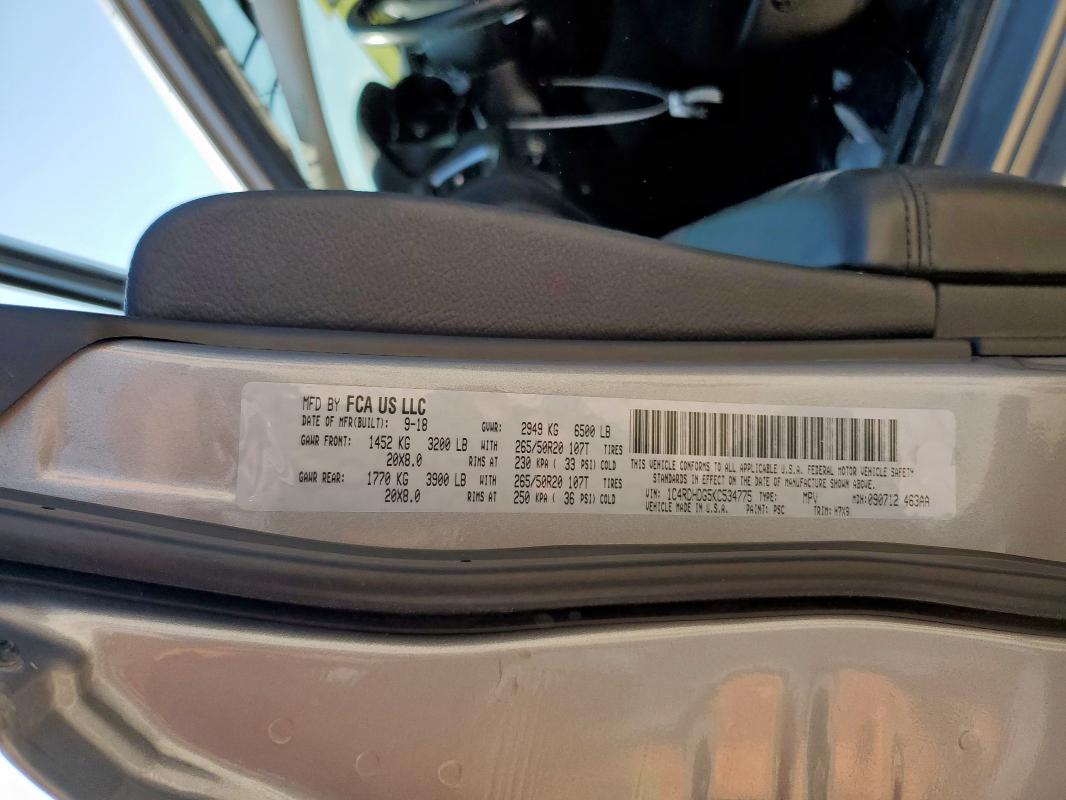 2019 DODGE DURANGO GT 1C4RDHDG5KC534775