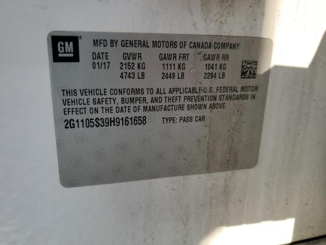 2017 CHEVROLET IMPALA LT 2G1105S39H9161658
