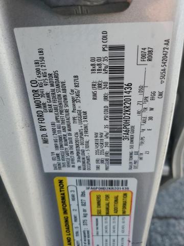 2019 FORD FUSION SE 3FA6P0HD2KR201436