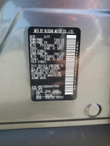 2017 NISSAN ARMADA SV JN8AY2ND6H9010788