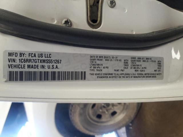 2021 RAM 1500 CLASSIC SLT 1C6RR7GTXMS551267