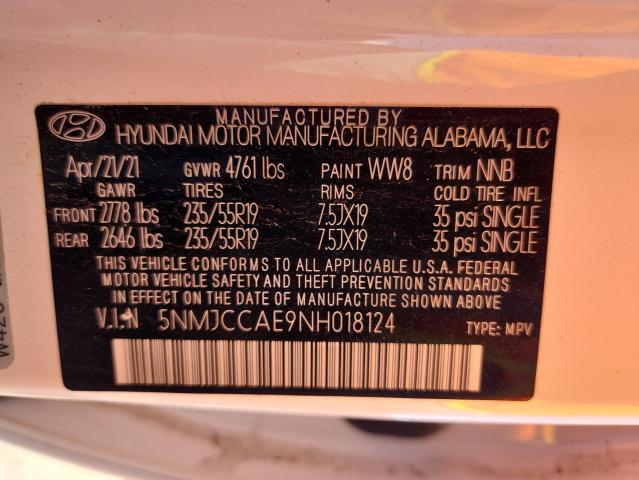 2022 HYUNDAI TUCSON SEL 5NMJCCAE9NH018124