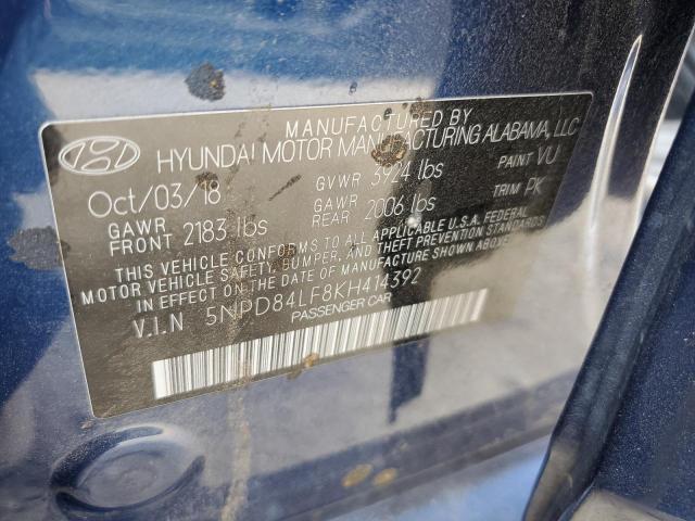 2019 HYUNDAI ELANTRA SE 5NPD84LF8KH414392