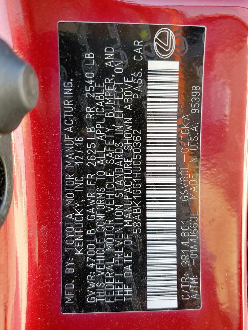 2017 LEXUS ES 350 - 58ABK1GG1HU050362