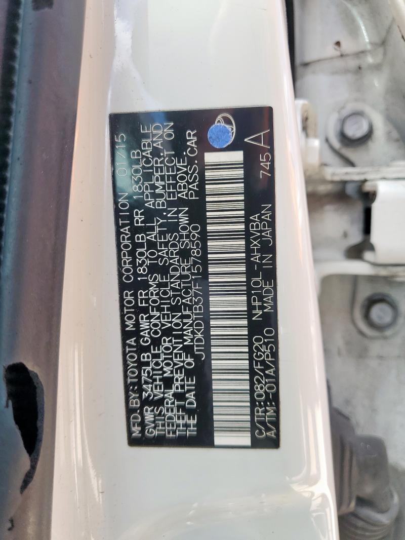 2015 TOYOTA PRIUS C JTDKDTB37F1578590