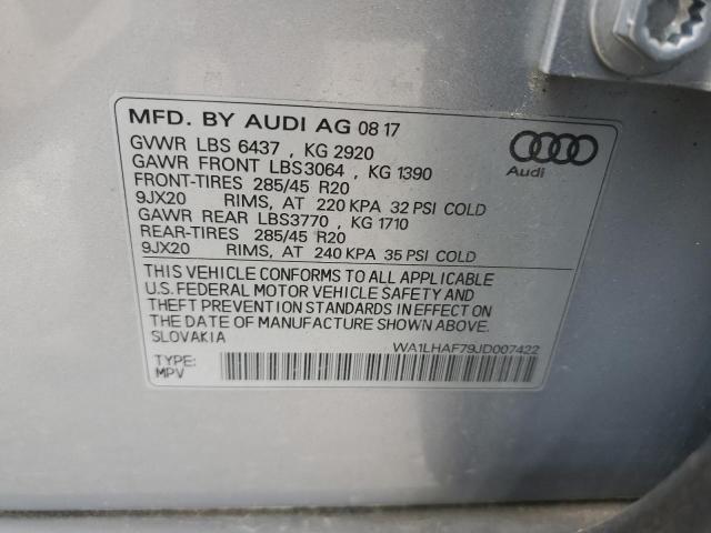 2018 AUDI Q7 PREMIUM WA1LHAF79JD007422