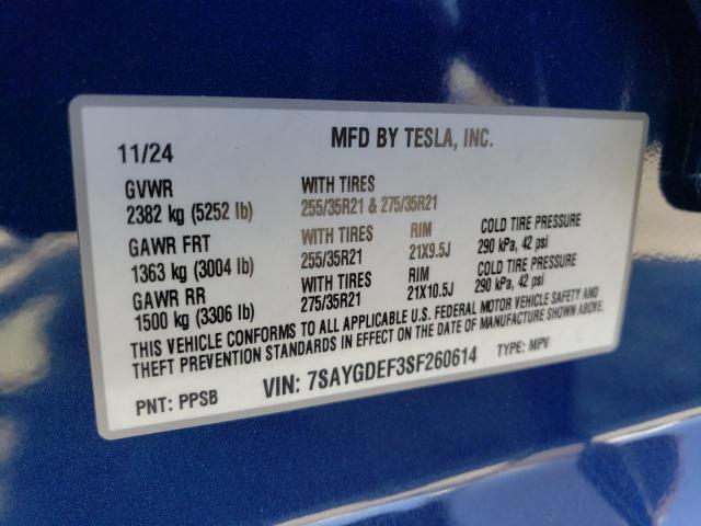 2025 TESLA MODEL Y 7SAYGDEF3SF260614