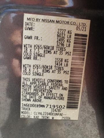 2021 NISSAN FRONTIER S - 1N6ED0EB9MN719502