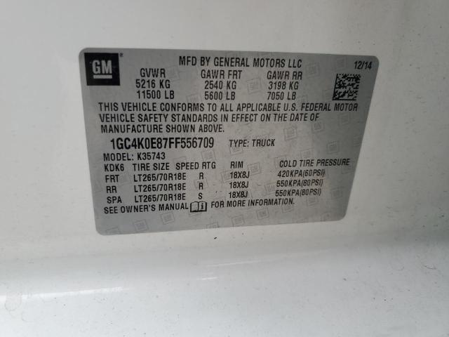 2015 CHEVROLET SILVERADO - 1GC4K0E87FF556709