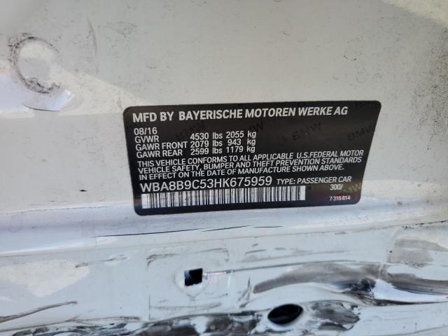 2017 BMW 330 I WBA8B9C53HK675959