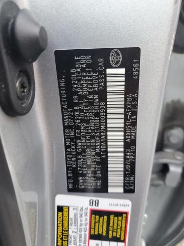 2021 TOYOTA AVALON LIM 4T1DA1AB7MU009938