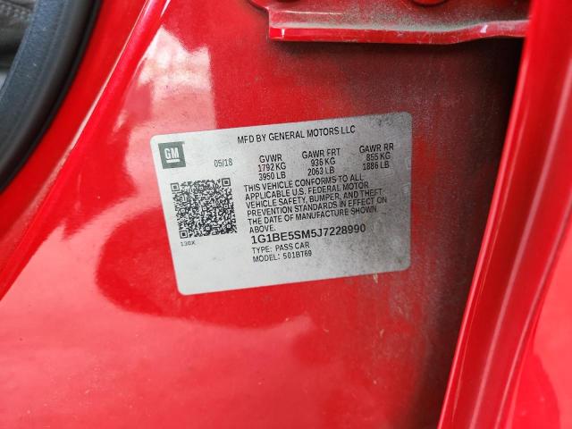 2018 CHEVROLET CRUZE LT - 1G1BE5SM5J7228990