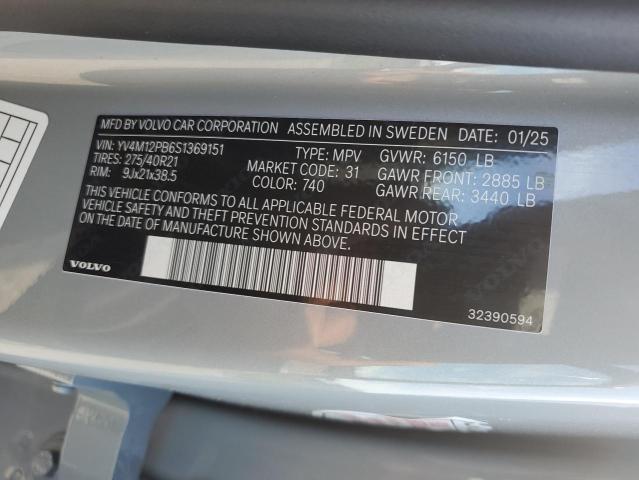 2025 VOLVO XC90 PLUS YV4M12PB6S1369151