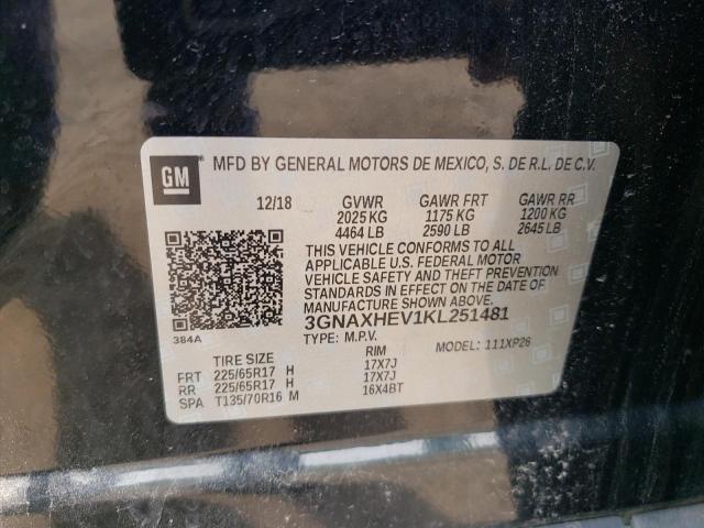 2019 CHEVROLET EQUINOX 3GNAXHEV1KL251481