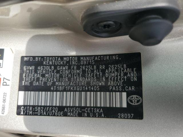 2016 TOYOTA CAMRY LE - 4T1BF1FKXGU141405