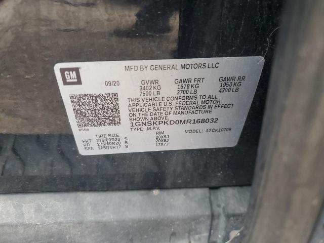 2021 CHEVROLET TAHOE K1500 Z71 1GNSKPKD0MR168032