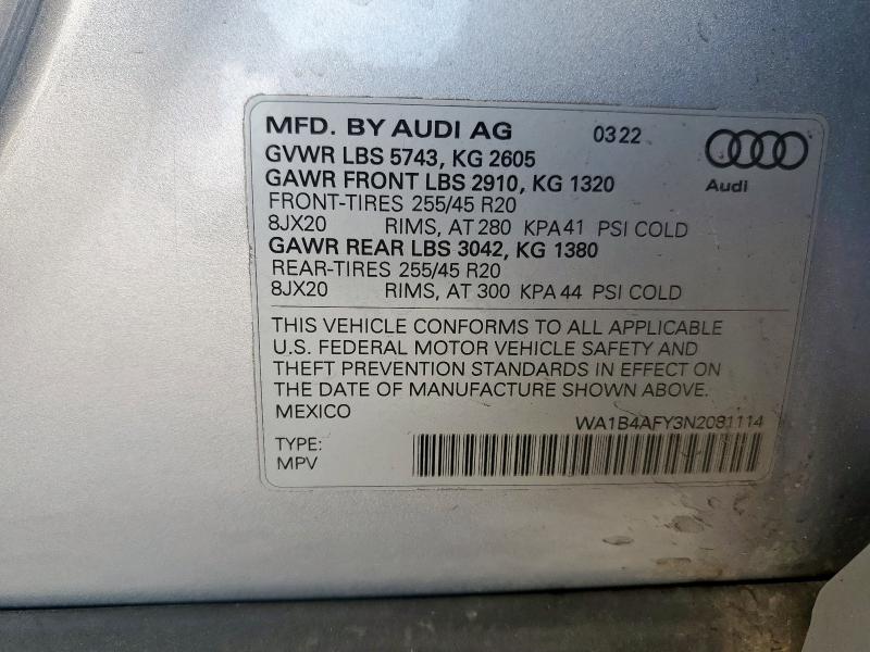 2022 AUDI SQ5 PREMIUM PLUS WA1B4AFY3N2081114