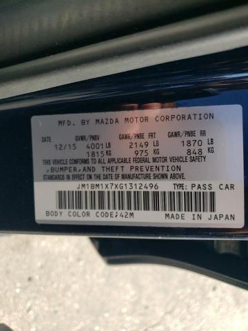 2016 MAZDA 3 GRAND TO JM1BM1X7XG1312496