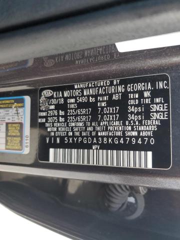 2019 KIA SORENTO L - 5XYPGDA38KG479470