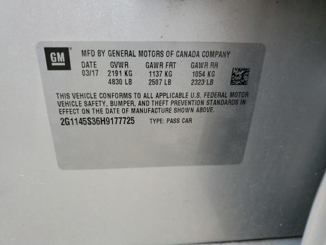 2017 CHEVROLET IMPALA PRE 2G1145S36H9177725