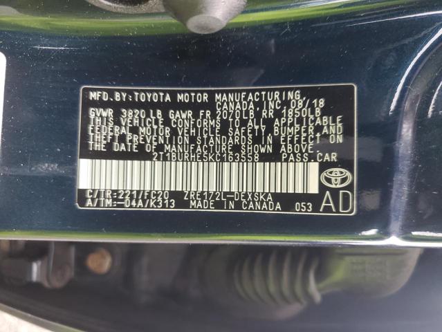 2019 TOYOTA COROLLA L 2T1BURHE5KC163558