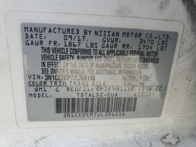 2018 NISSAN VERSA NOTE 3N1CE2CP7JL356116
