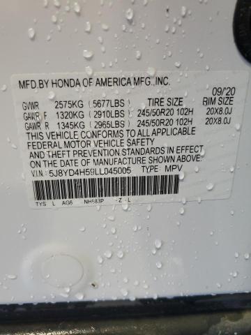 2020 ACURA MDX TECHNO 5J8YD4H59LL045005