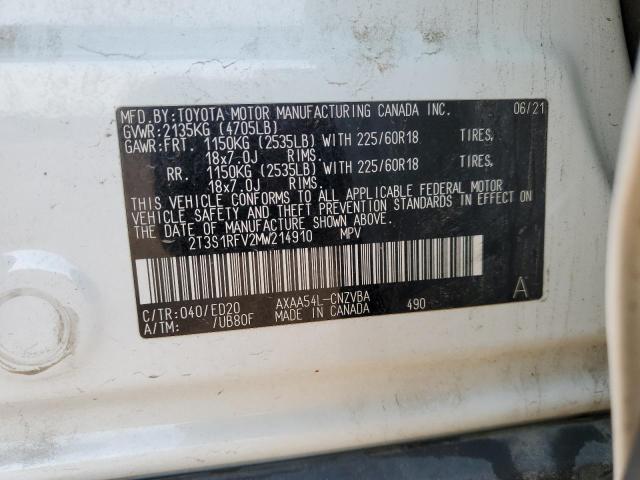 2021 TOYOTA RAV4 TRD O 2T3S1RFV2MW214910