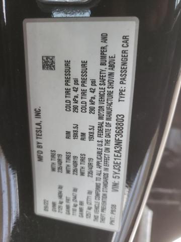 2022 TESLA MODEL 3 5YJ3E1EA3NF368803