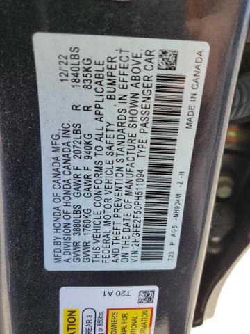 2023 HONDA CIVIC SPORT 2HGFE2F50PH511094
