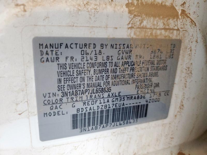 2018 NISSAN SENTRA S 3N1AB7AP7JL658635