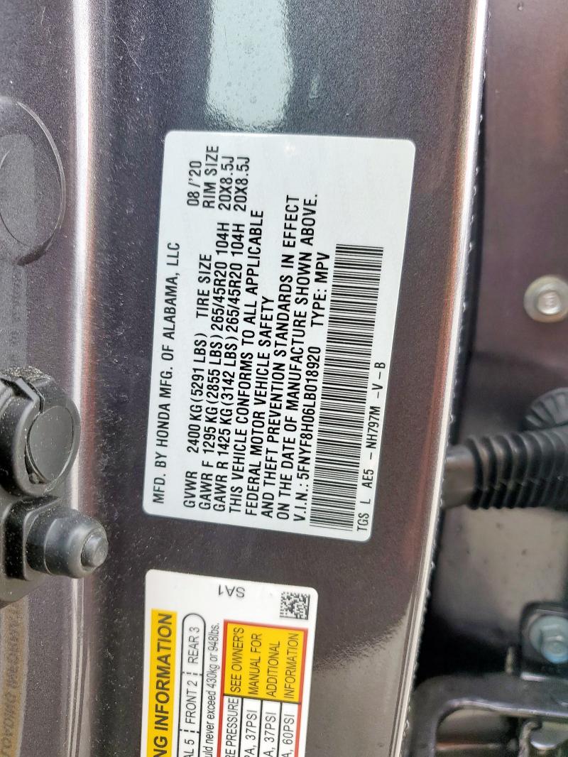 2020 HONDA PASSPORT E 5FNYF8H06LB018920