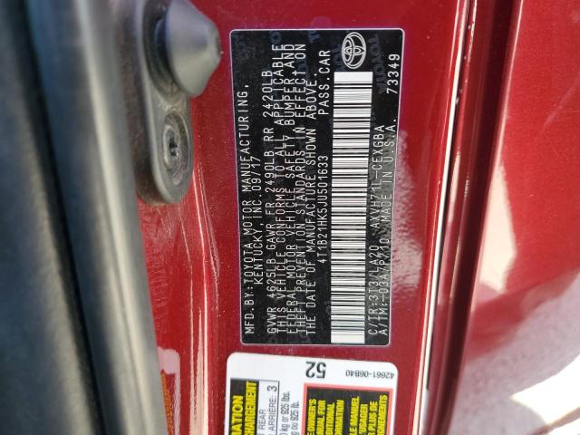 2018 TOYOTA CAMRY HYBR - 4T1B21HK5JU501633