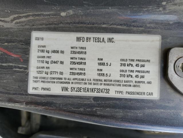 2019 TESLA MODEL 3 - 5YJ3E1EA1KF324732