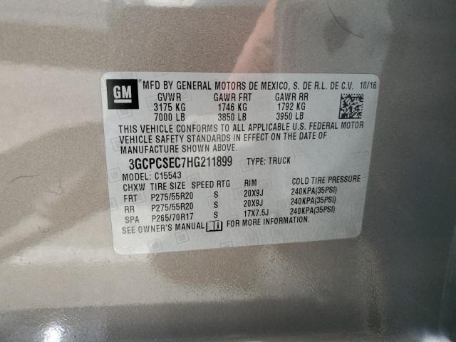 2017 CHEVROLET SILVERADO 3GCPCSEC7HG211899