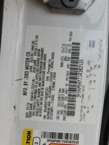 2016 FORD FUSION SE - 3FA6P0H77GR382535