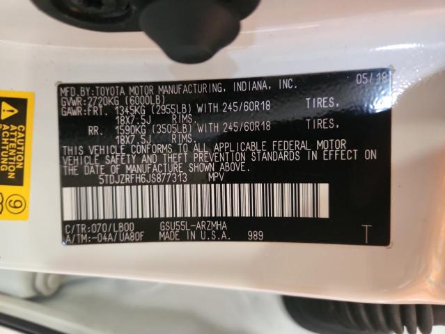 2018 TOYOTA HIGHLANDER 5TDJZRFH6JS877313
