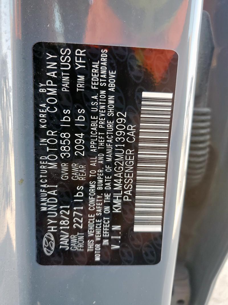 2021 HYUNDAI ELANTRA SEL KMHLM4AG2MU139092