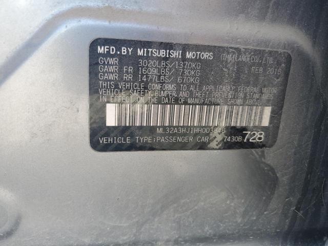 2017 MITSUBISHI MIRAGE ES ML32A3HJ1HH003848