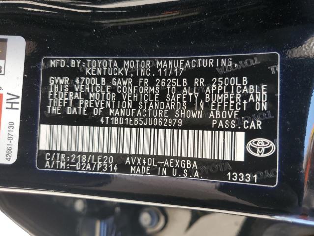 2018 TOYOTA AVALON HYB 4T1BD1EB5JU062979