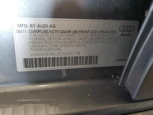 2012 AUDI A4 PREMIUM - WAUWFAFL2CA035778