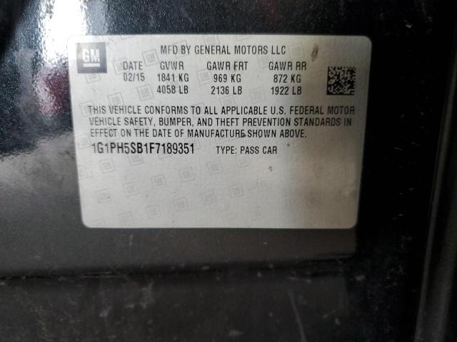 2015 CHEVROLET CRUZE ECO 1G1PH5SB1F7189351