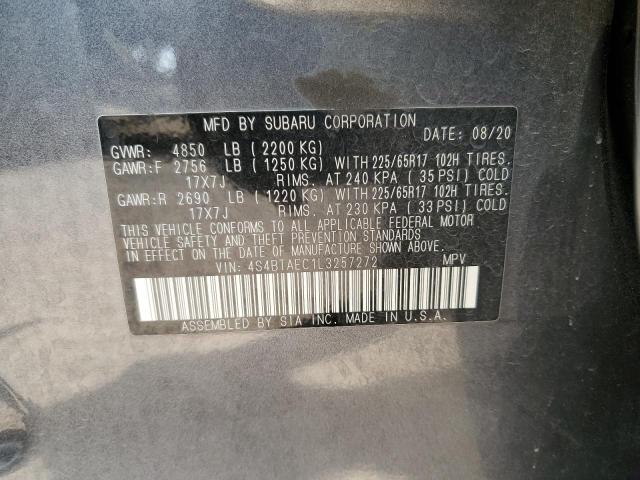 2020 SUBARU OUTBACK PR 4S4BTAEC1L3257272
